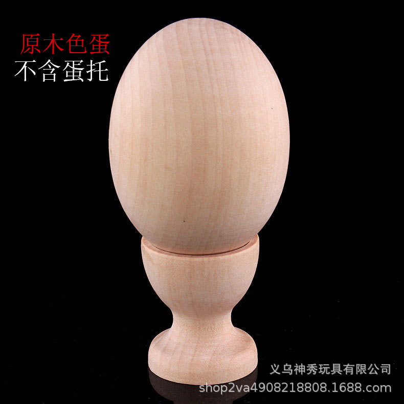 Huevo de simulación de madera DIY material estudiante niños pintado a mano graffiti huevo de pollo de madera blanco embrión pintado huevo colorido de Halloween