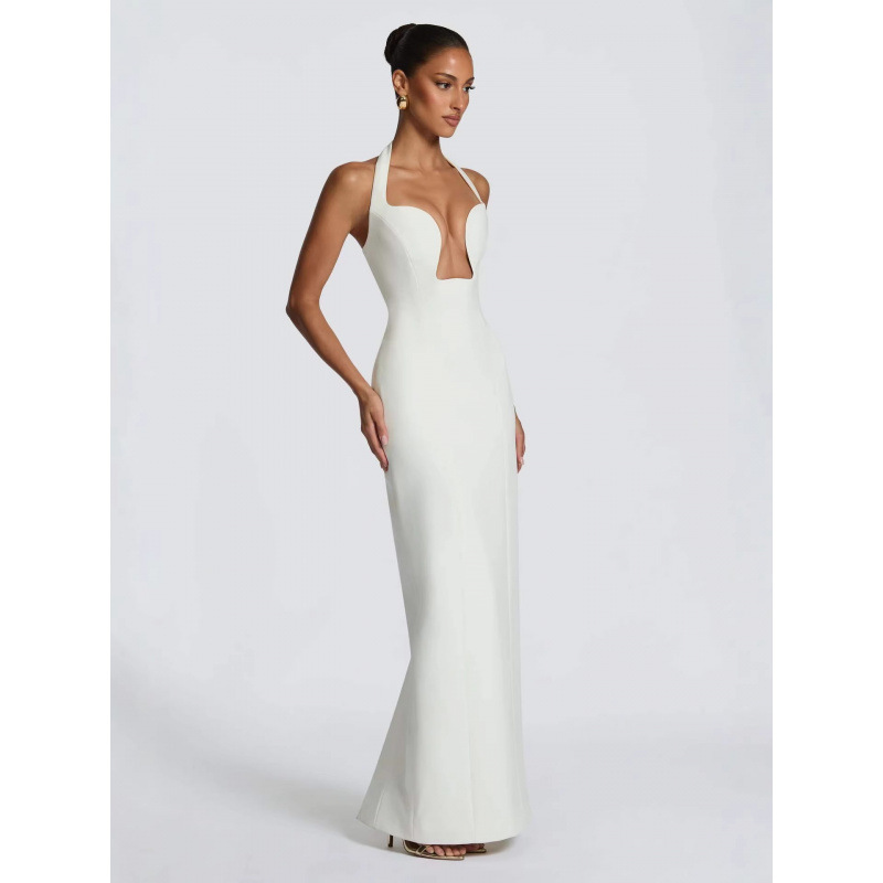 European and American 2026 New Model Neckline-Cutout Waist-Cinching Evening Party Red Carpet Floor-Length Dress European and American 2026 New Model Neckline-Cutout Waist-Cinching Evening Party Red Carpet Floor-Length Dress