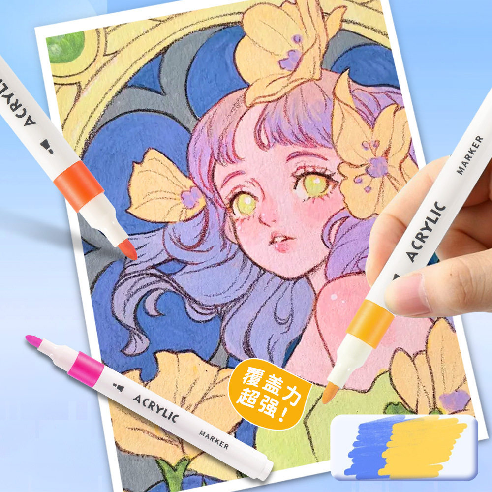 Acrílico rotulador impermeable opaco color Goo tarjeta color pluma estudiante niños arte especial acuarela pluma dibujo libro cepillo
