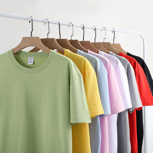 Gz180G Combed Cotton T-Shirt 76000 Same Style Pure Color Bottoming Cultural Shirt Pure Cotton t Live Broadcast Trbottomy Brand Women's Short-Sleeved Men