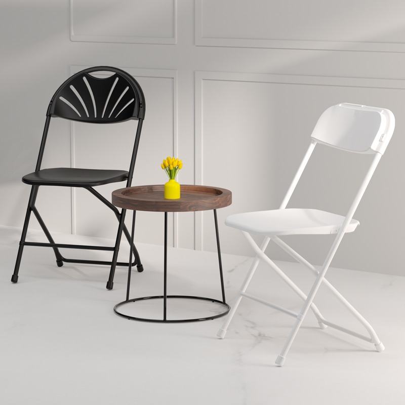 Silla plegable, portátil, respaldo ultraligero, silla de plástico, taburete simple, silla de entrenamiento, silla de oficina, silla de ocio de dormitorio para el hogar