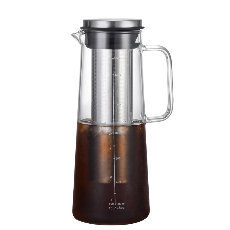 手でコーヒーポットの冷たいポット家庭用の冷たい水筒コーヒーフィルターカップの冷たいティーポットの氷滴コーヒーポットのガラスポット|undefined