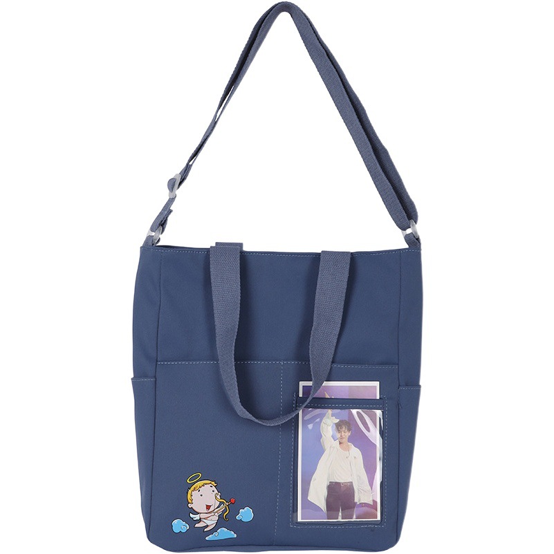 Large Capacity Bag Women's Canvas Shoulder Backpack Korean Style Cute Fashionable Crossbody Bag Japanese Style Student Carrying Book Handbag