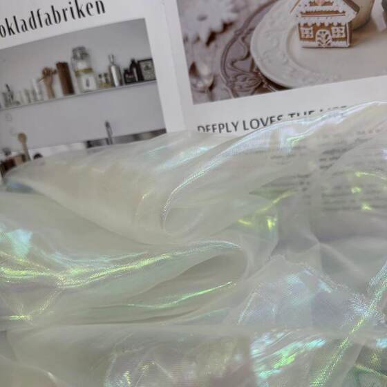 Symphony Laser Cloth Glass Gauze Flat Colorfulful Fabric Bright Silk Mesh Decorative Gauze Stage Costume Clothing Fabric