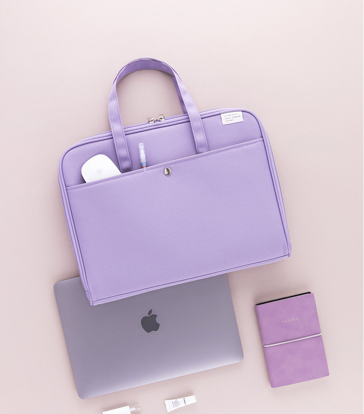 Liv***rk Solid Color Shockproof Portable Laptop Bag13 Inches14 Inches12.9 Tablet Storage Bag Briefcase