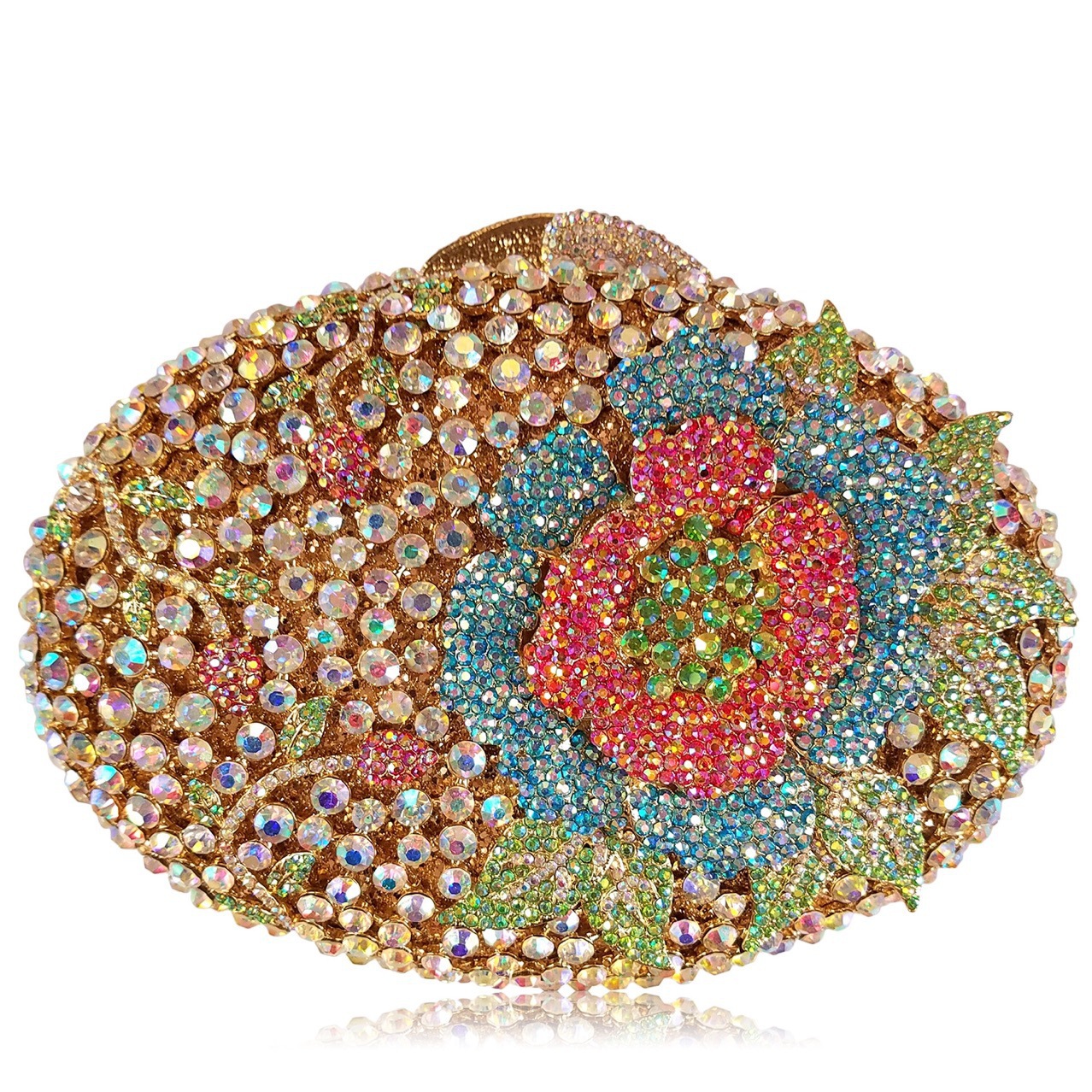 Huevo de ganso, una flor con diamantes, bolsas de cena, bolsas de diamantes transfronterizas, bolsas de joyas, bolsas de mano, bolsas de embrague
