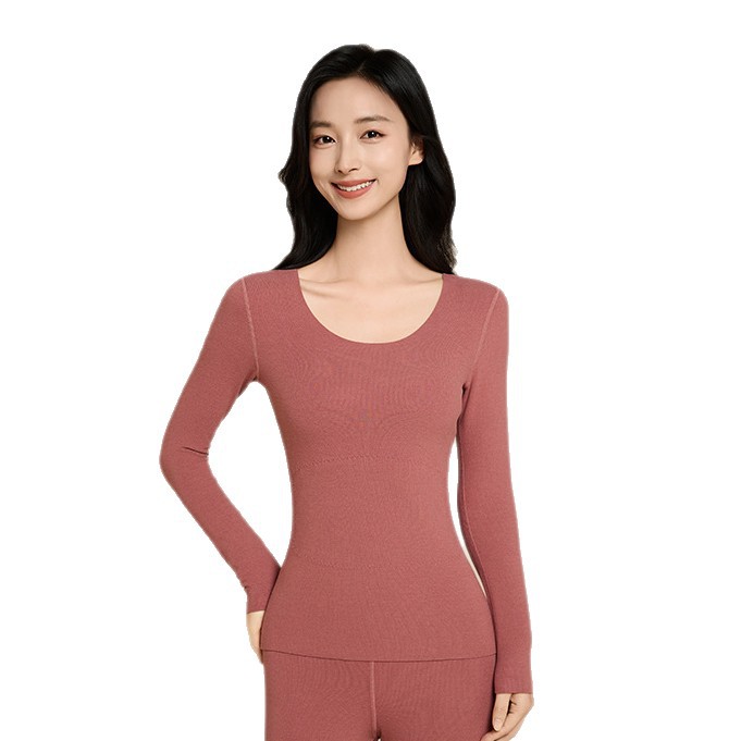 Oweizi Velvet Self-heating Warm suit Men's and Women's Autumn Clothes and Trousers Seamless Winter fleece-lined Thickened Base Shirt