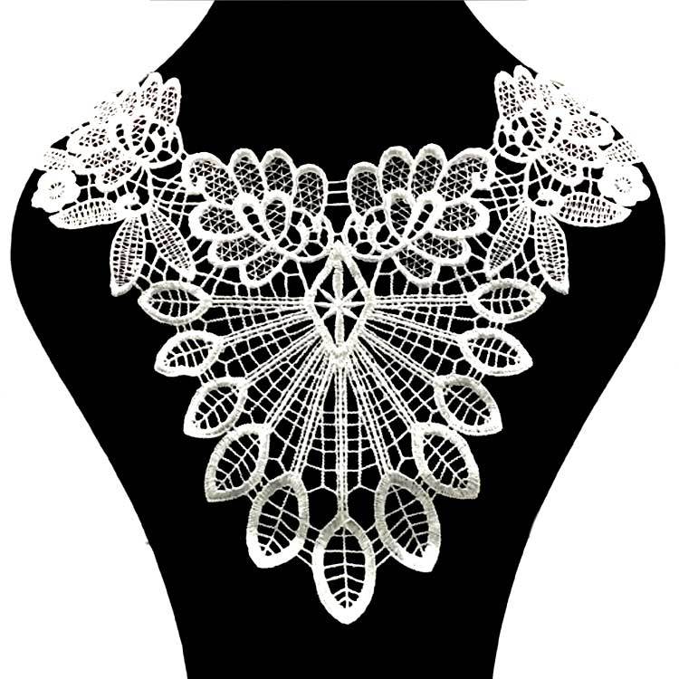 水溶蕾丝衣领 涤光丝刺绣领花 立体镂空绣花假领子