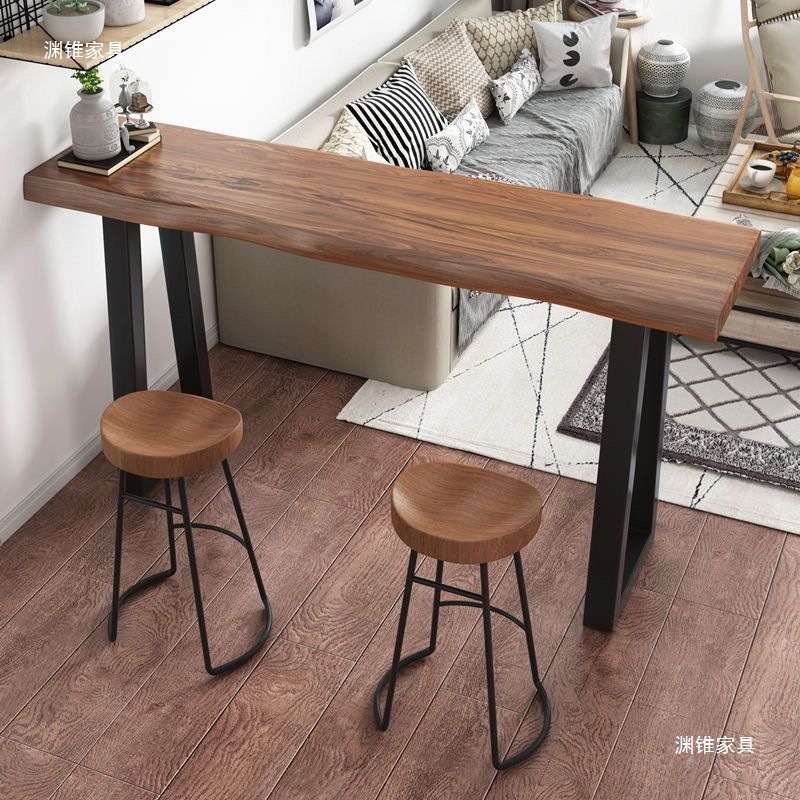 Solid Wood Bar Table High Table Dining Table Coffee Bar Table Home Table Milk Tea Snack Bar Wall Simple Long Table