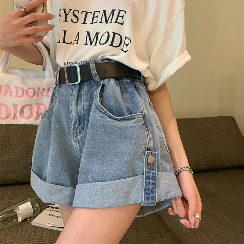 Rolled Hem Jeans 2022 New High-Waisted Slimming Shorts with Unique Design, Niche Wide-Leg Pants, Women's Hot Pants, Ins-Style Straight-Leg Rolled Hem Jeans 2022 New High-Waisted Slimming Shorts with Unique Design, Niche Wide-Leg Pants, Women's Hot Pants, Ins-Style Straight-Leg