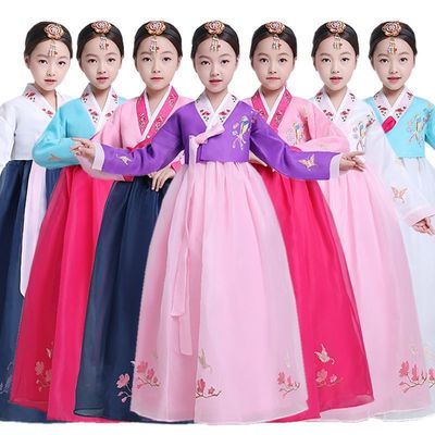 韩国小孩传统古装改良儿童女童韩服女宝宝童装朝鲜族六一演出服装|ms