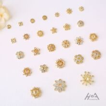 保色14k包金花托花帽隔珠托手串diy配饰手链项链串珠饰品配件材料