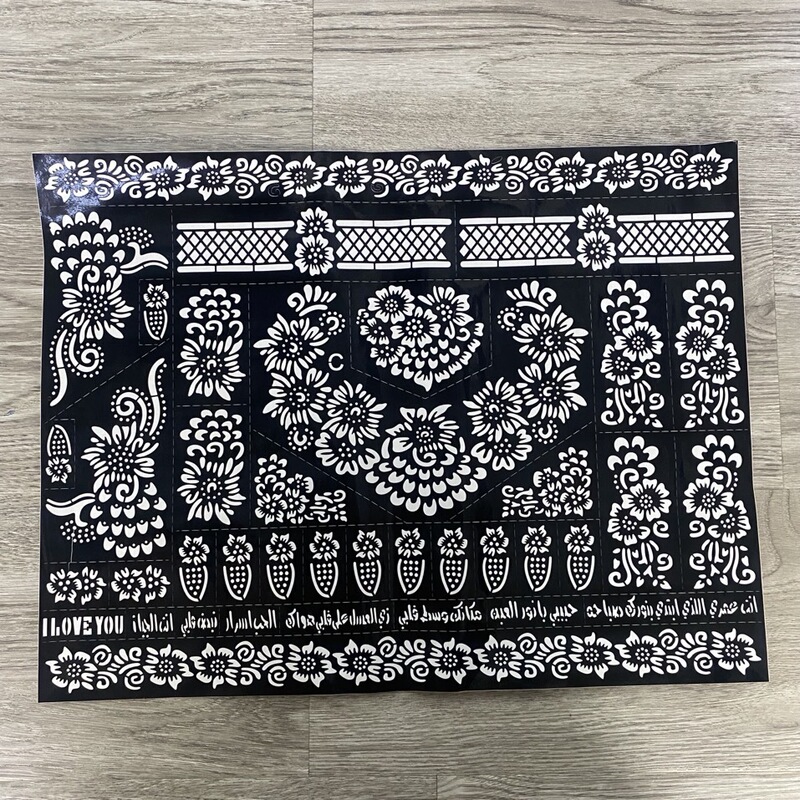 Cross-Border Popular Body Painting Tattoo Stickers Henna Tattoo Template Spray Painting Tattoo Mold Stickers Hand-Painted Cut Out Beauty Makeup