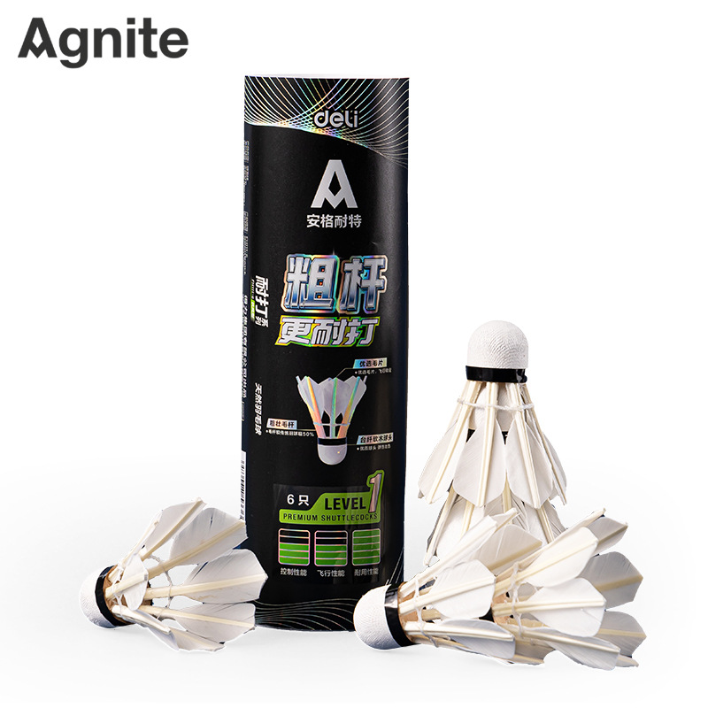 Deliky Angonet FH111 - 3 / 6 / 12 bádminton de barra gruesa vuelo estable bádminton natural de alta elasticidad