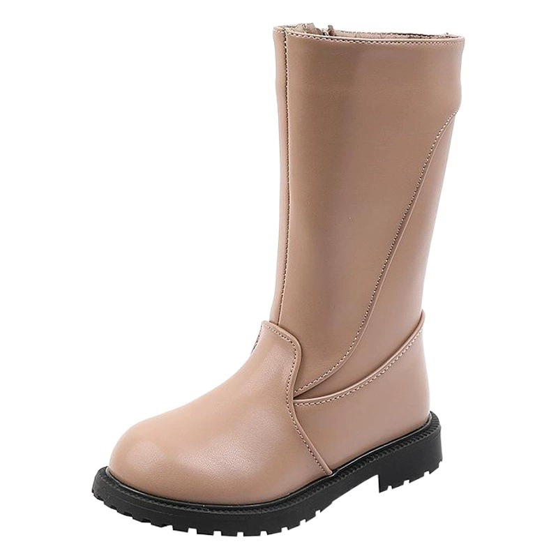 Новинка Зима 2020, детские высокие сапоги в Корейском стиле, модные Универсальные хлопковые ботинки Martin для больших детей и девочек, кожаные ботинки