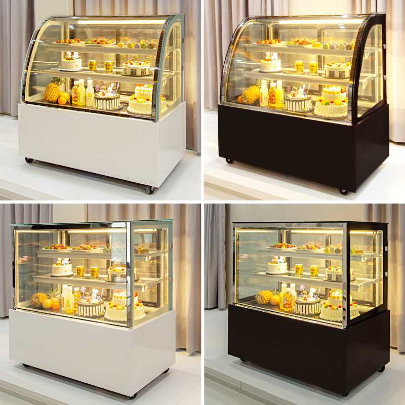 Arc-Shaped Cake Display Cabinet Refrigerator Commercial Mousse Cooked Food Pastry Dessert Freezer Air-Cooled Preservation Cabinet