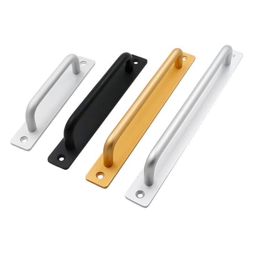 Puerta sin perforaciones y manija de la ventana puerta de madera balcón puerta corredera manija de montaje abierto aleación de aluminio sin clavos