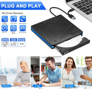 Tray Type Mobile External Optical Drive Desktop Computer External Optical Drive Notebook Portable Burn Optical Drive Read and Write Optical Disc