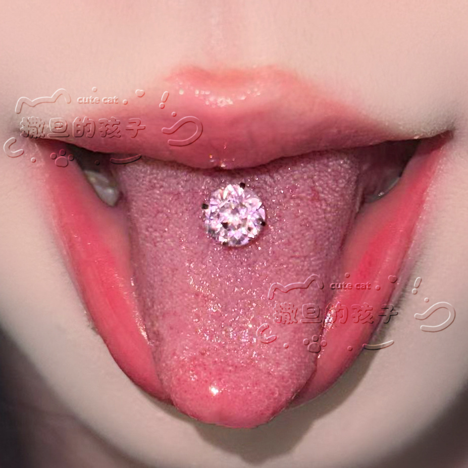 Satan's Child F136 Titanium Alloy Star Tongue Barbell - Adjustable Bar Length 8-20mm Tongue Ring detail image 7