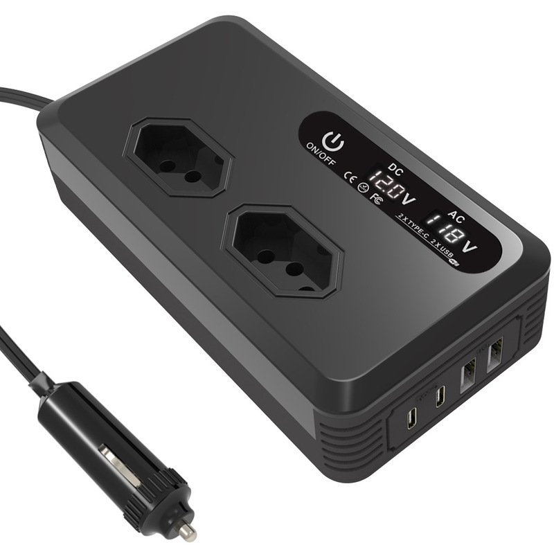 Brazilian Socket 200W12V to 220V/110V Car Power Inverter Converter Adapter with Dual C Dual U Brazilian Socket 200W12V to 220V/110V Car Power Inverter Converter Adapter with Dual C Dual U