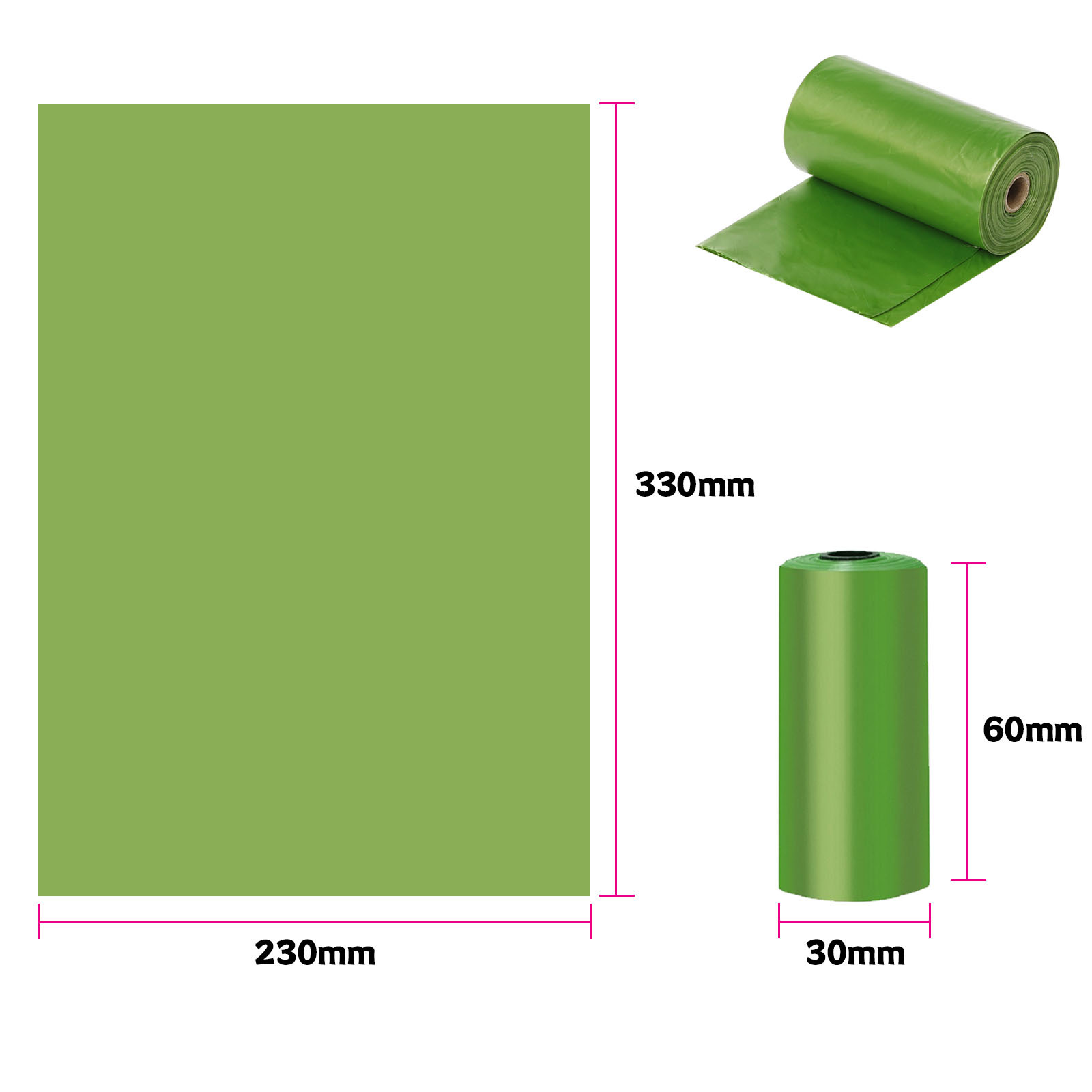 1.5 실크 생분해성 녹색 단색