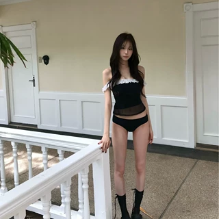 泳衣女2026新款韩国ins风甜美可爱少女小胸吊带高级感分体泳装女