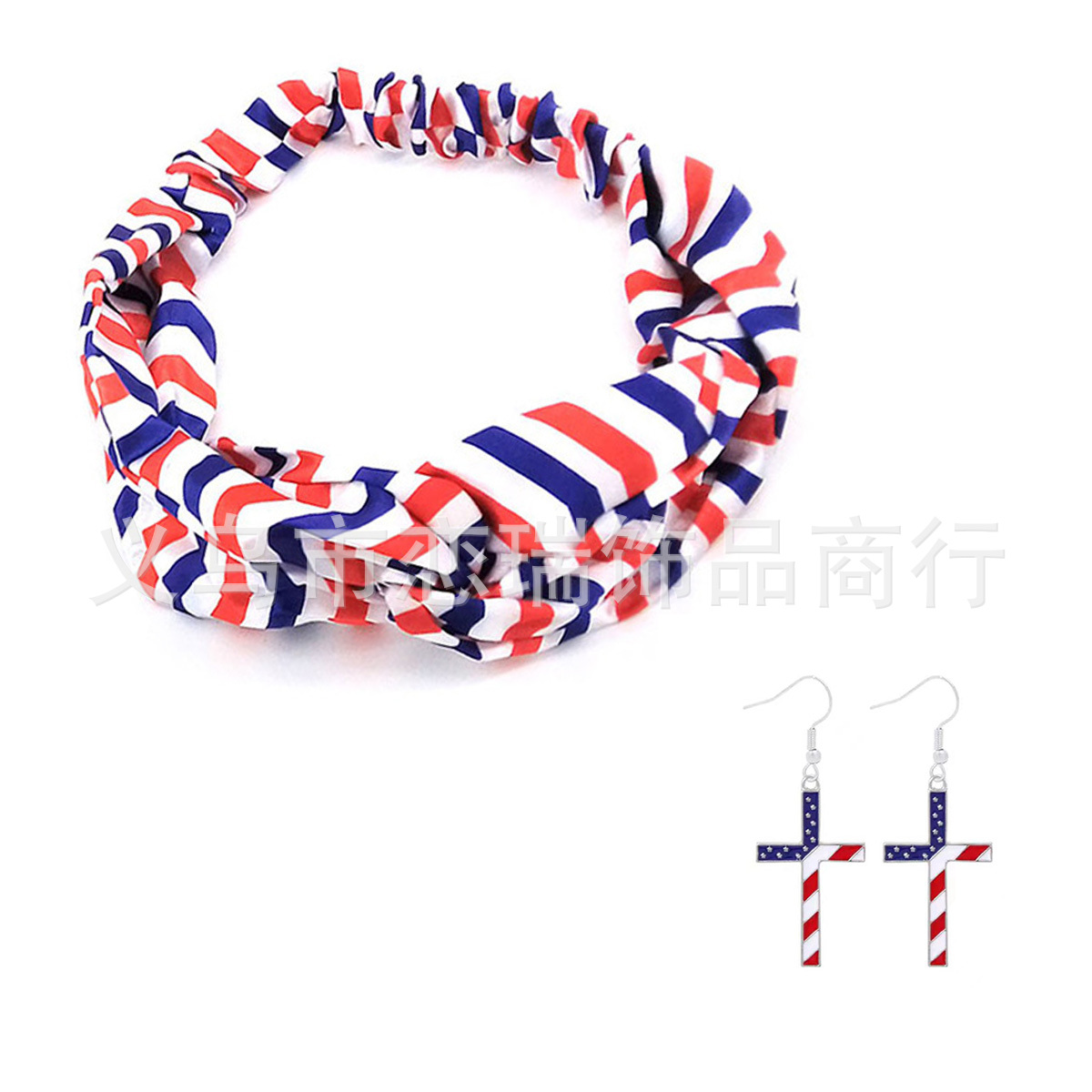 Independencia de los Estados Unidos día de pelo con pendientes set fiesta de baile accesorios de vestuario de vacaciones vestido estrella rayas rojo blanco azul