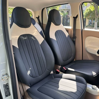 Modelə uyğun (Original) oturacaq örtükləri Wuling Hongguang Miniev Seat Cover Four-Door - standard-version-beige-black-four-door-version-wuling-mini-rear-all-inclusive