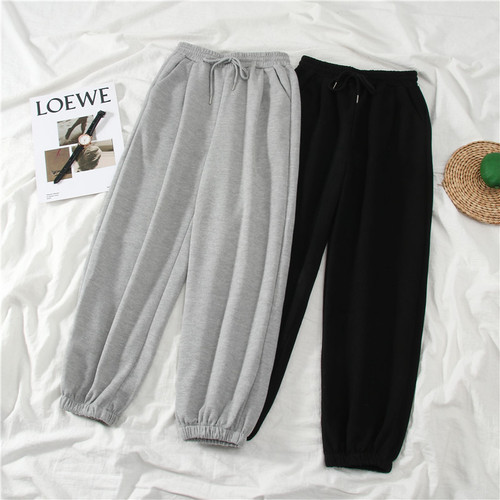 Haltern Pants Women Summer Casual Sports Loose Slimming Versatile Outerwear Straight Leg Tied-In Ankle Turnip Sweatpants