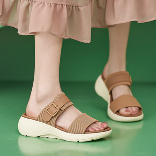 398-4 Spot 2025 New Thick-Soled Lightweight Non-Slip Comfortable Casual Md Sports Slippers Dropshipping