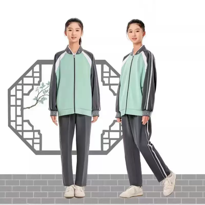 江西省赣州市春秋季长袖校服套装统一中小学生短袖短裤班服团体服