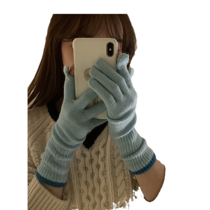 Guantes de punto personalizados multicolores opcionales envío rápido pantalla táctil dedos de fuga guantes personalizados fábrica de origen