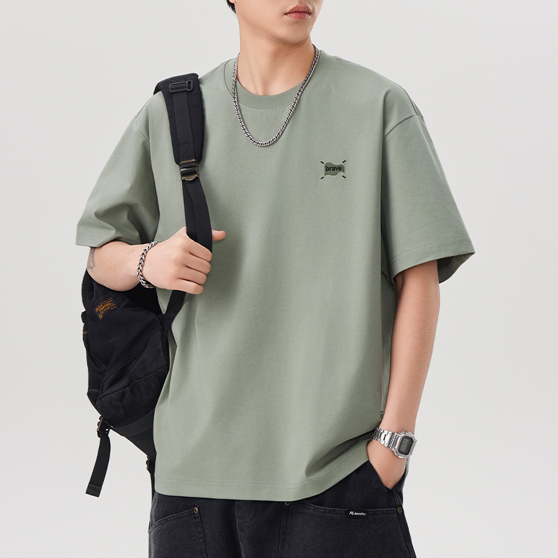 240g Heavy Casual Short-sleeved T-shirt Men's 2025 Summer New Cool Quick-drying Base Shirt Multicolor Loose T-shirt