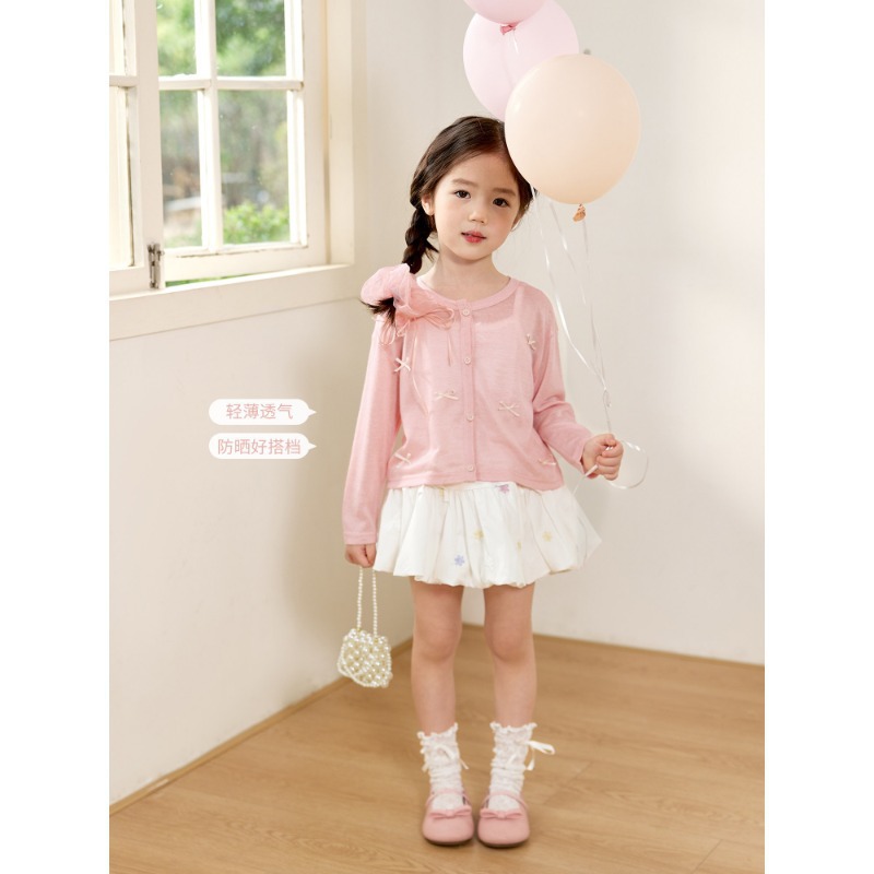 Baby abrigo solar delgado niñas cardigan verano 2026 nueva camisa de aire acondicionado de niñas casual con ropa infantil image 5