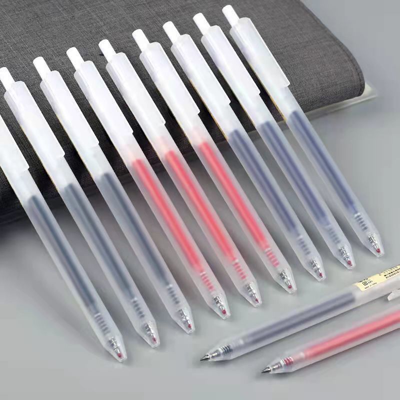0.5mm bolígrafo blanco de presión de estupefacción de examen de estudiantes bolígrafo de bolígrafo transparente de alto valor de cara