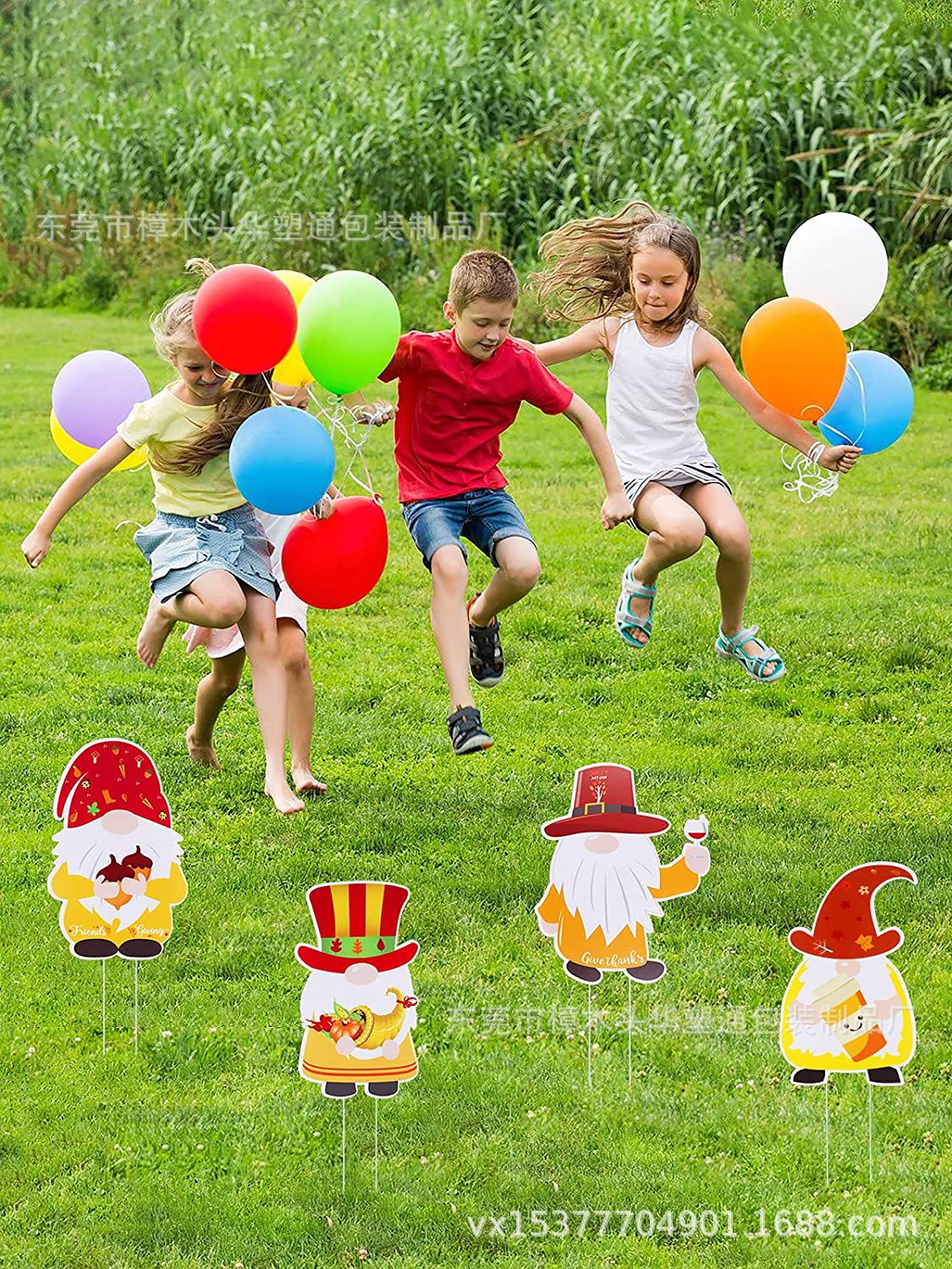 PP塑料瓦楞板感恩节庭院插牌地插环保无毒装饰标牌插件插牌