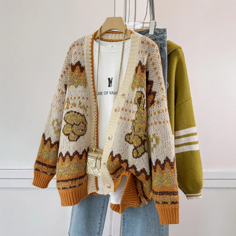 Loose and Slimming Lazy Style Knitted Sweater Cardigan for Women, 2026 Winter New Korean Version, Elegant Plus-Size Coat for Chubby Women Loose and Slimming Lazy Style Knitted Sweater Cardigan for Women, 2026 Winter New Korean Version, Elegant Plus-Size Coat for Chubby Women