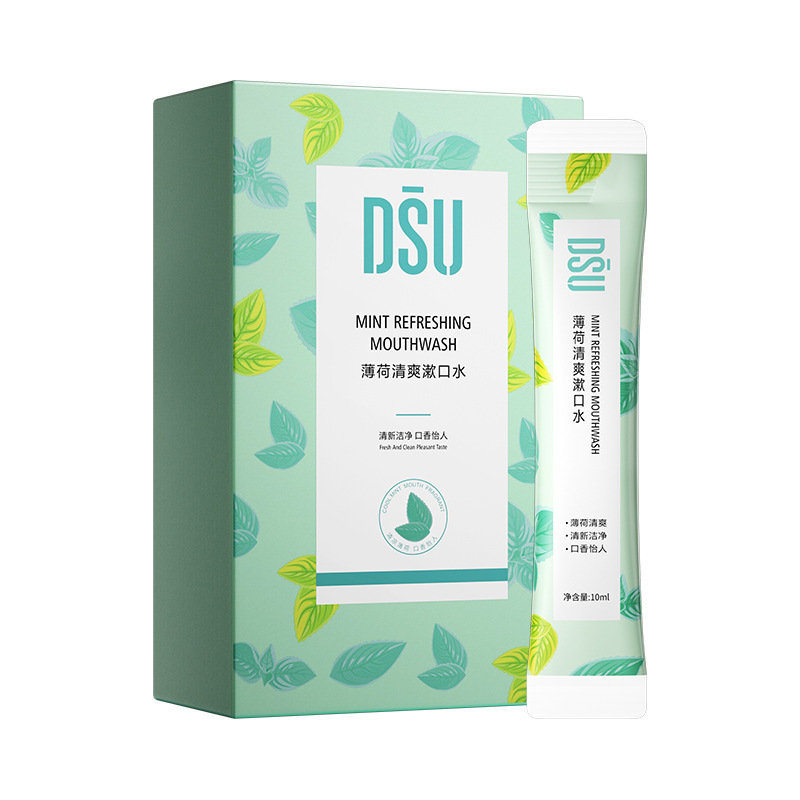 DSU menta enjuague bucal refrescante limpieza bucal aliento fresco fabricante de enjuague bucal desechable portátil al por mayor image 6