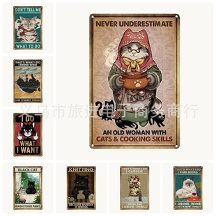 English cat logo tin painting Amazon Wish AliExpress temu