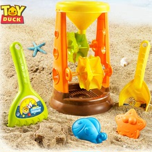 5件太空鸭沙滩漏斗688-129塑料挖沙玩沙工具景区地摊儿童玩具批发