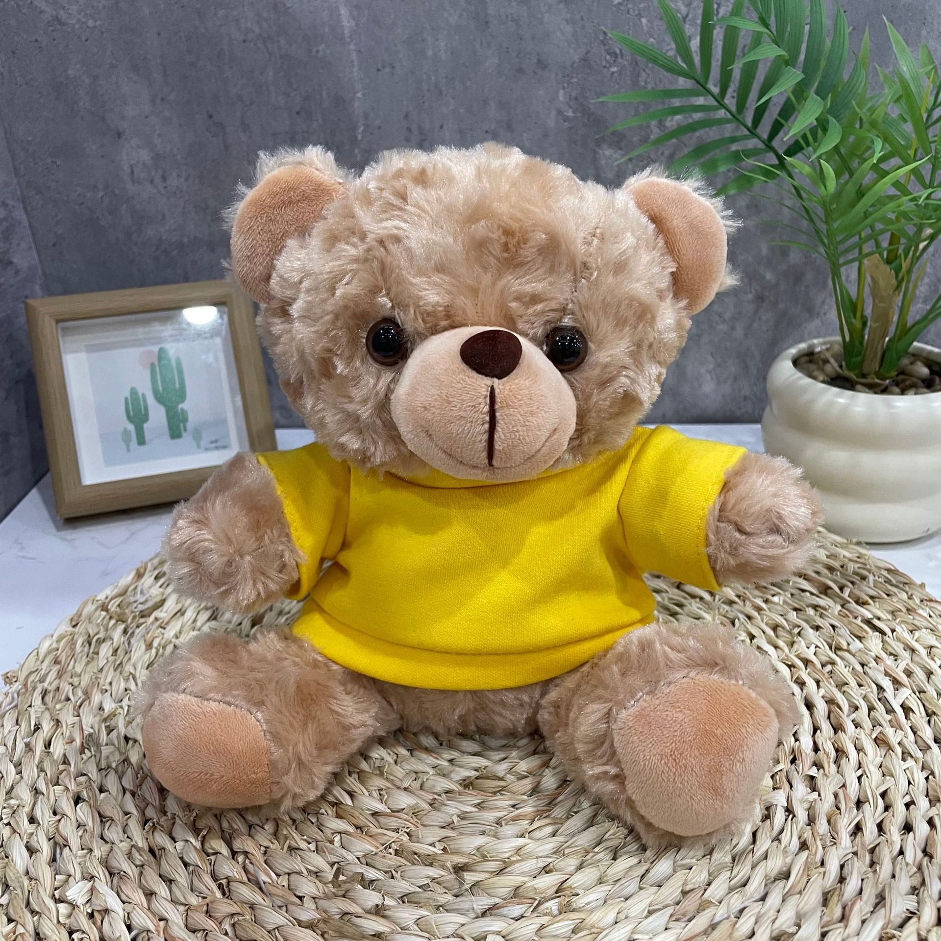 Teddy Bear se puede imprimir LOGO evento de vacaciones muñeca regalo para el hogar adornos de escritorio abrazar juguetes de peluche