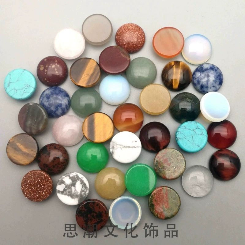 Натуральный кристалл агата, круглая поверхность кольца, камень тигровый глаз, аметист, лазурит, полукруг, DIY аксессуары для украшений