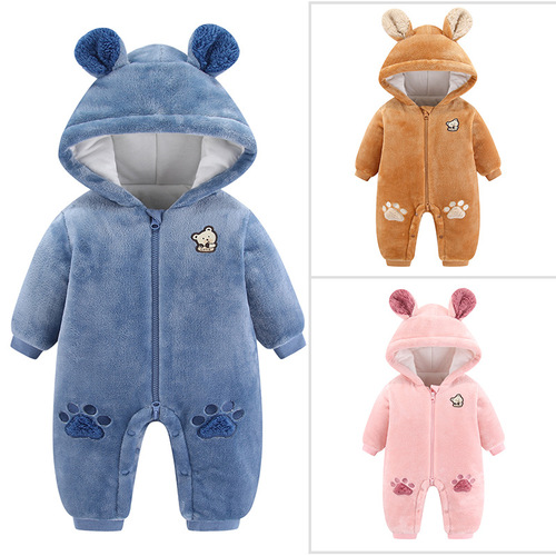 Cross-border baby clothing autumn and winter clothes baby onesie hug clothing outdoor winter clothing super cute internet celebrity thick crawling suit