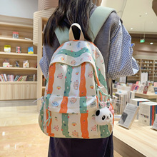 跨境新款可爱双肩包女卡通背包印花小清新学生书包大容量双肩背包