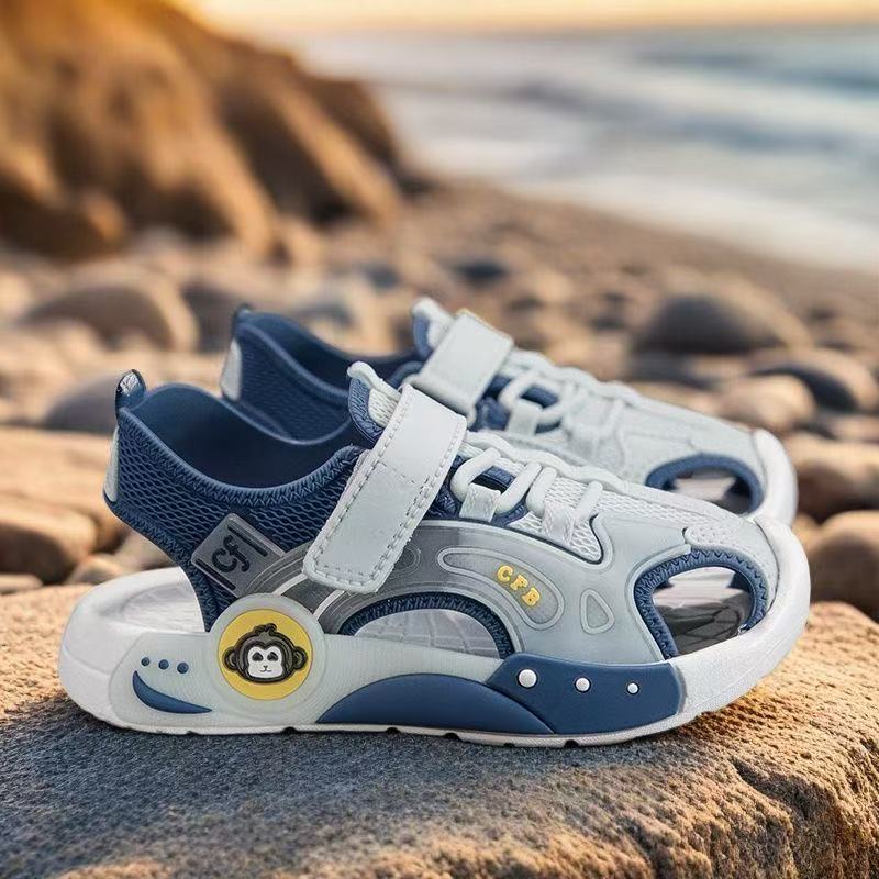 Summer New Style Sports Closed-Toe Sandals with Soft Soles for Boys, Small, Medium, and Large Children, Girls' Casual Beach Sandals Wholesale