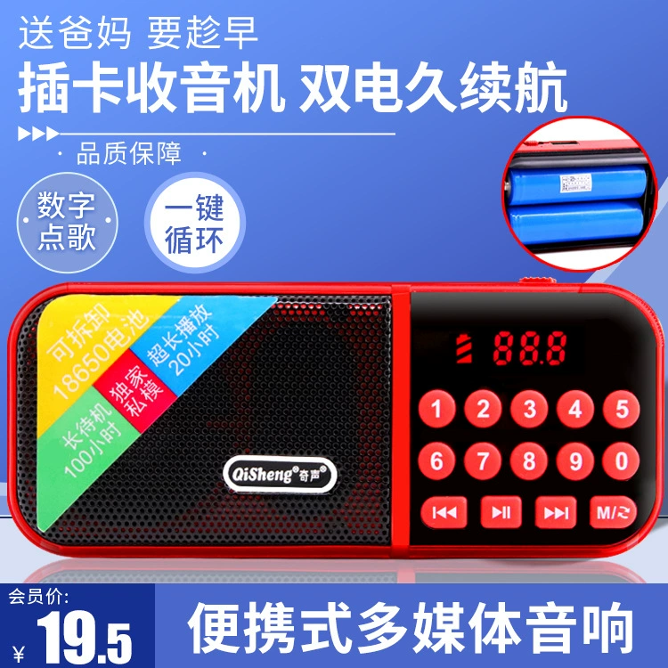 Suoxing 361 Card USB портативный маленький динамик для пожилых людей Радио Двойной аккумулятор пение рассказывание историй MP3-плеер