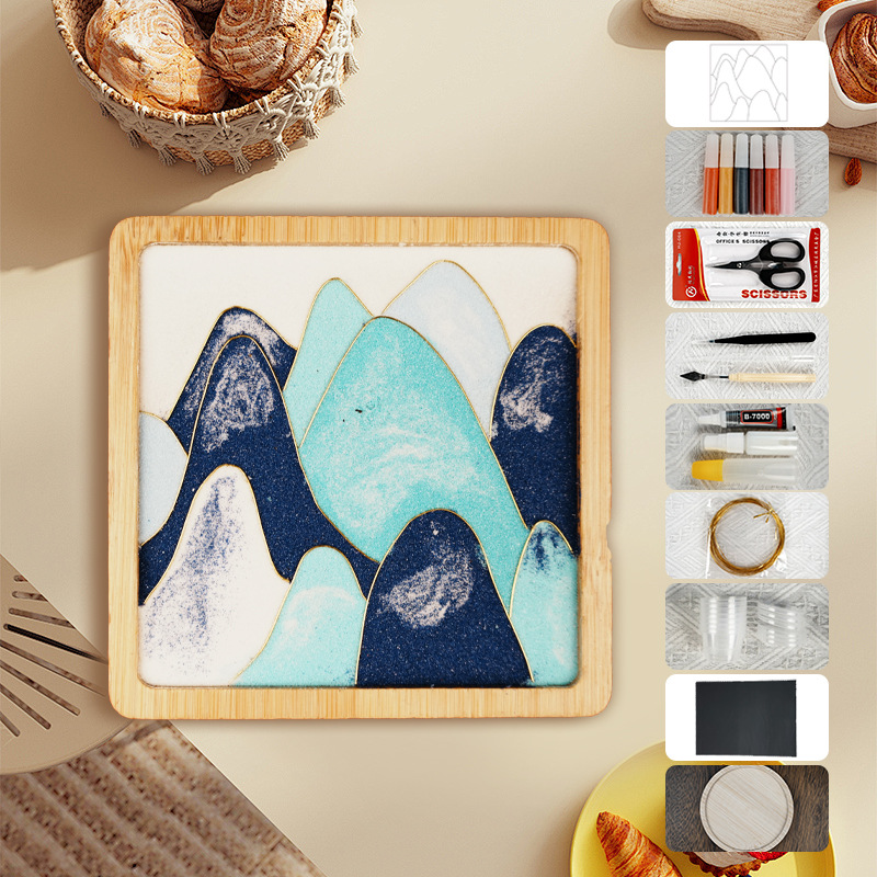 Materiales tradicionales hechos a mano Jintao Landiy pintura de esmalte novatos tazas esteras estudiantes activos cultura cultural inmaterial