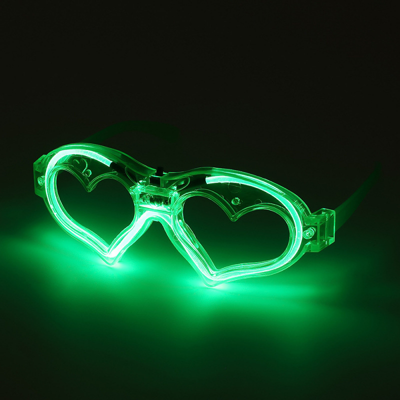 LED iluminado amor gafas de fiesta atmósfera luminosa props amor gafas de luz fría luminosa juguetes al por mayor