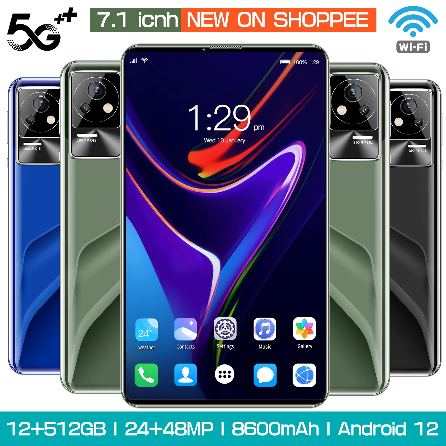Планшет с четырехъядерным процессором, 7", 3G, Android