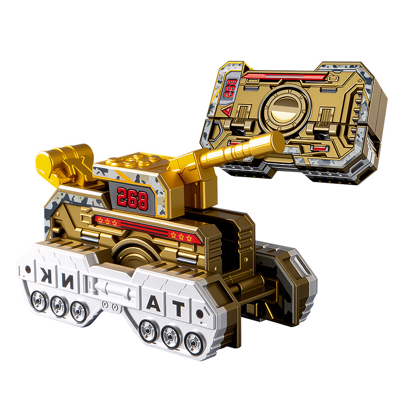Giroscopio de punta de dedo giratorio de transformación tanque robot carro militar juguetes para niños giroscopio descomprimir artefactos